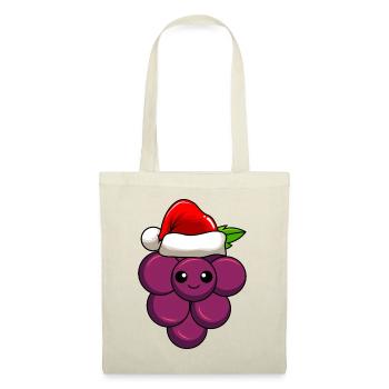Weintrauben Weihnachten Comic Xmas - Stoffbeutel - Natur - Vorne