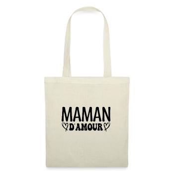 Maman d'amour, fêtes des mères. cadeau maman, mère - Sac en tissu - nature - Devant