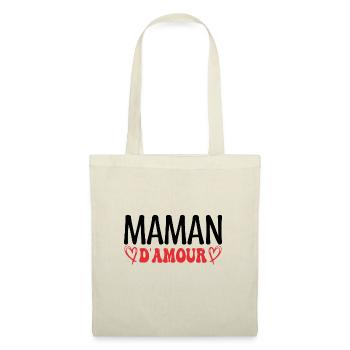 Maman d'amour, fêtes des mères. cadeau maman, mère - Sac en tissu - nature - Devant