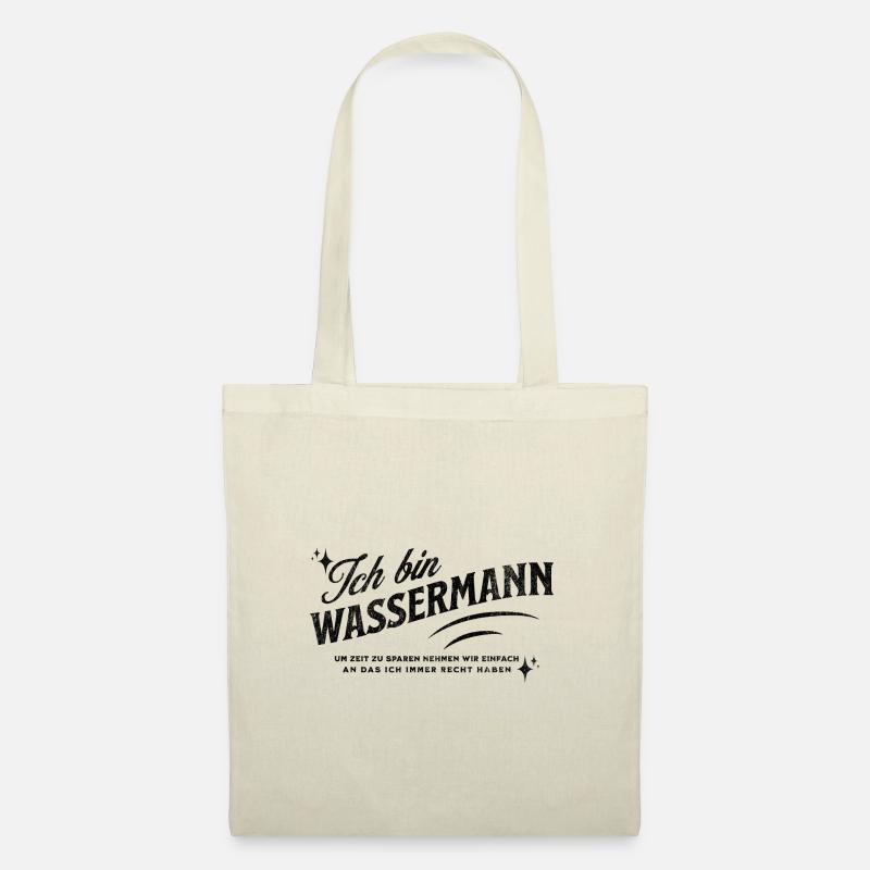 Sternzeichen Geschenke Wassermann Spruch - Stoffbeutel - Natur