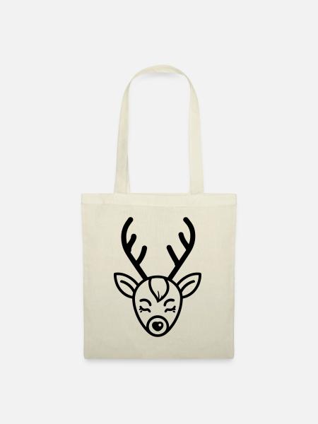 Weihnachtsrentiere - Stoffbeutel - Natur