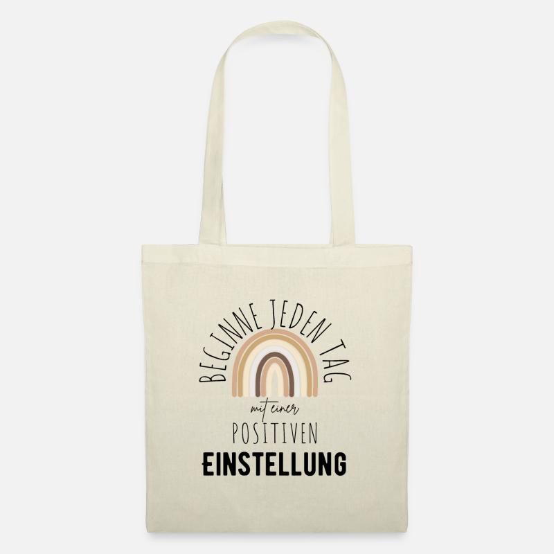 POSITIVE EINSTELLUNG MINDSET Motivation - Stoffbeutel - Natur