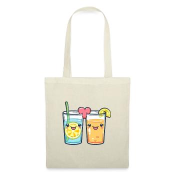 Lemonade Couple Love Drink Heart Valentine's Day - Tote Bag - nature - Front