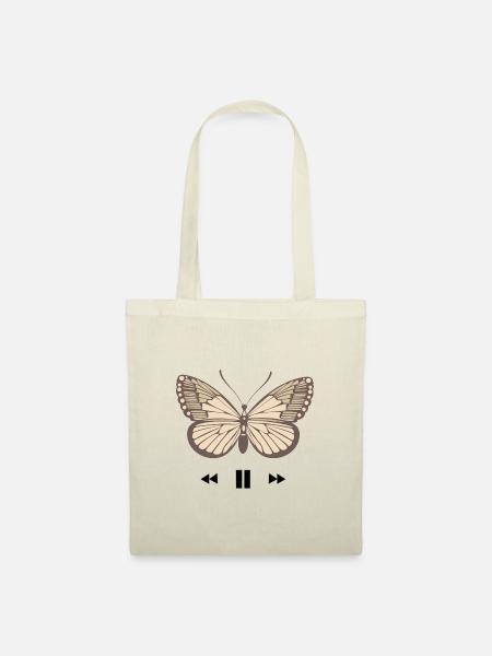 Schmetterlingdesign - Stoffbeutel - Natur