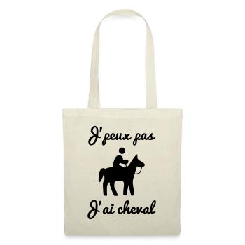 j'peux pas j'ai cheval - équitation - chevaux - Sac en tissu - nature - Devant
