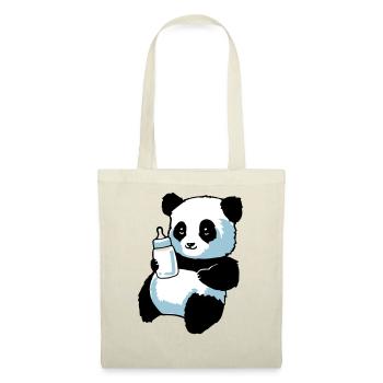 Panda Partnershirt - Baby - Stoffbeutel - Natur - Vorne