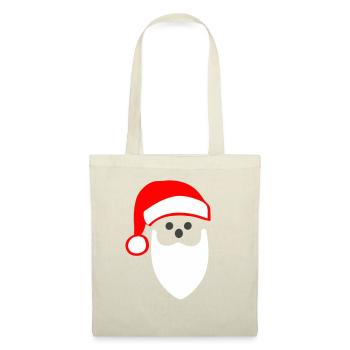 ADORABLE TÊTE DE PÈRE NOËL STYLISÉE MINIMALISTE - Sac en tissu - nature - Devant