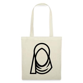 Hijab Kopftuch Muslimische Frau - Stoffbeutel - Natur - Vorne