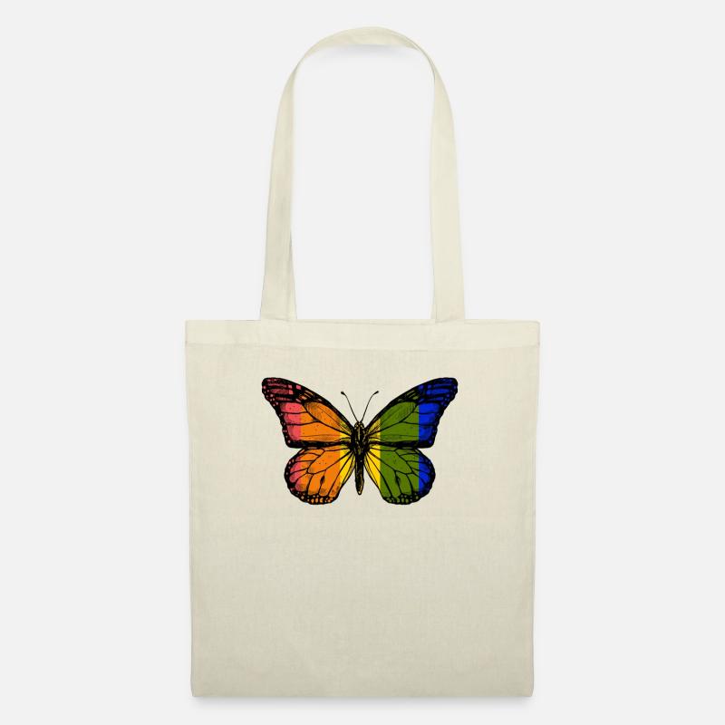 Regenbogen-Schmetterling - Stoffbeutel - Natur