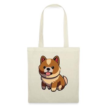 Shiba Inu Dog Illustration - Stoffbeutel - Natur - Vorne