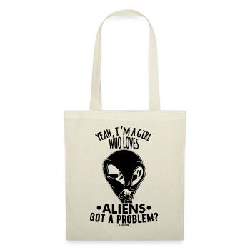 Une fille aime les extraterrestres - Sac en tissu - nature - Devant