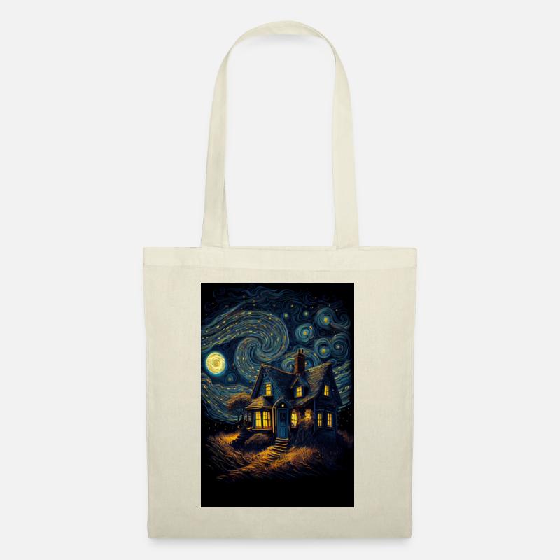 house starry night - Stoffbeutel - Natur