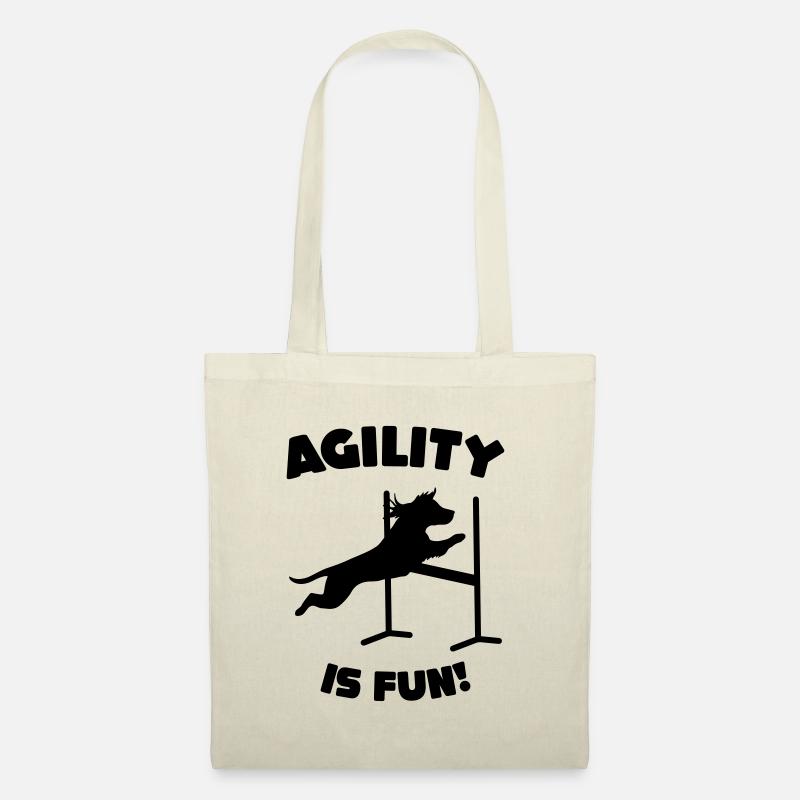 Agility is fun Hunde Shirt - Stoffbeutel - Natur