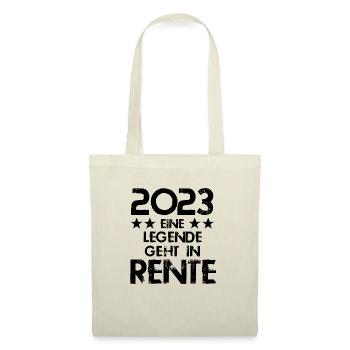 2023 eine Legende geht in Rente - Stoffbeutel - Natur - Vorne