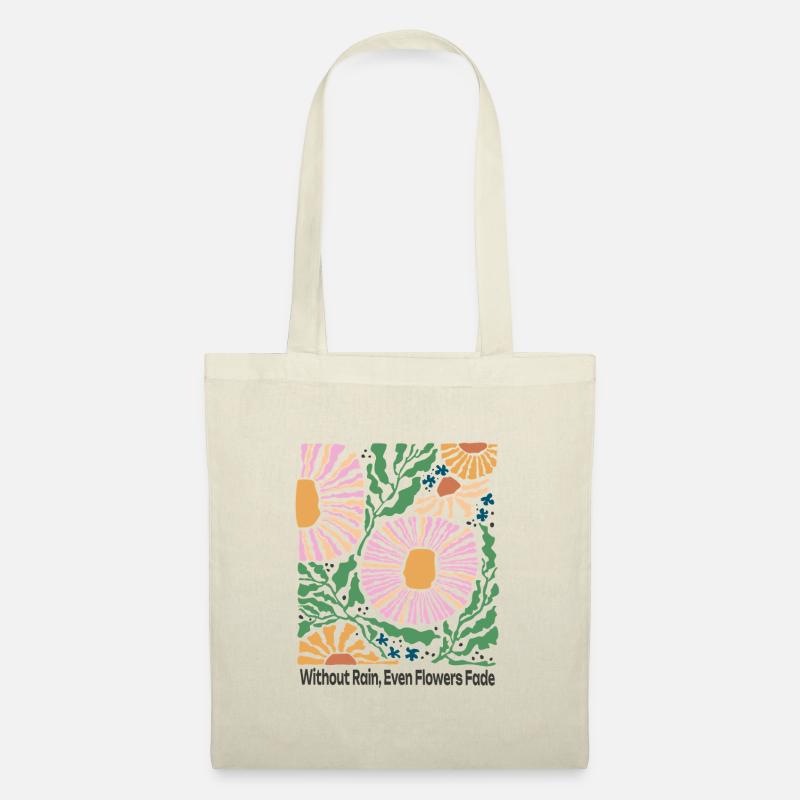 Without Rain Blumen Design Retro Stil - Stoffbeutel - Natur