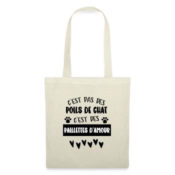 c'est pas des poils de chat - Sac en tissu - nature - Devant