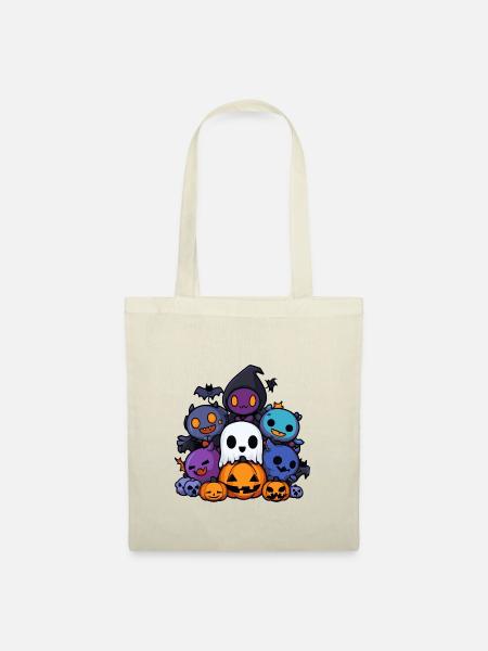 Halloween Party Figuren Comic - Stoffbeutel - Natur