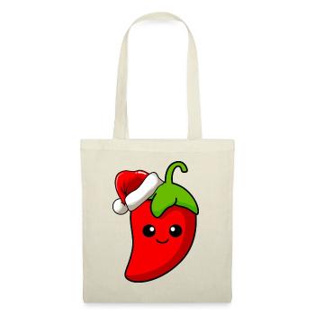 Chilli Weihnachten Comic Xmas - Stoffbeutel - Natur - Vorne