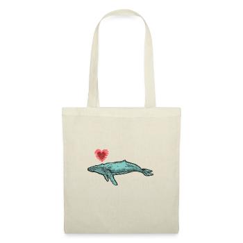 baleines mer poisson eau mer mer cachalot coeur - Sac en tissu - nature - Devant