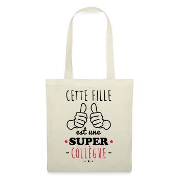 Fille super collègue - Sac en tissu - nature - Devant