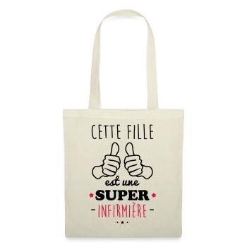 Fille super infirmière - Sac en tissu - nature - Devant