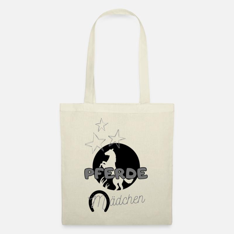 I love clothes / Pferde Mädchen (dunkles Design) - Stoffbeutel - Natur