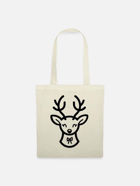 Weihnachtsrentiere - Stoffbeutel - Natur