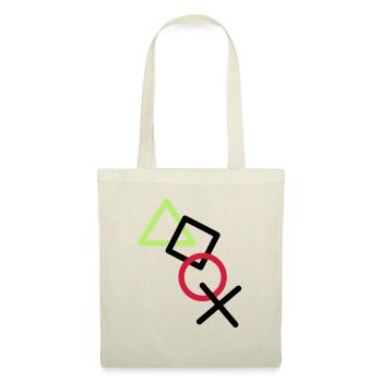 X viereck dreieck symbole controller game kreis lo - Stoffbeutel - Natur - Vorne