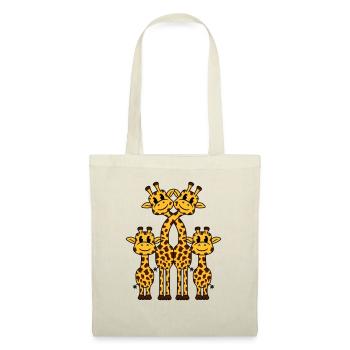 Cute giraffe family 2 children mom dad giraffe - Tote Bag - nature - Front