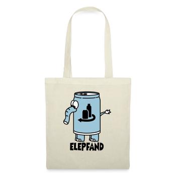 Elefant als Elepfand - schwarze Schrift - Stoffbeutel - Natur - Vorne