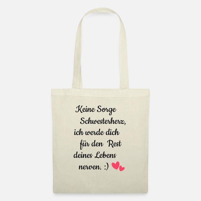Beste Schwester Schwesterherz Weihnachten Geschenk - Stoffbeutel - Natur