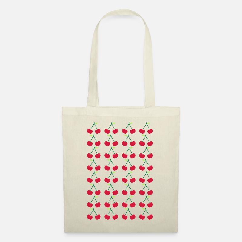 Little Cherries Stencil Pattern - Stoffbeutel - Natur