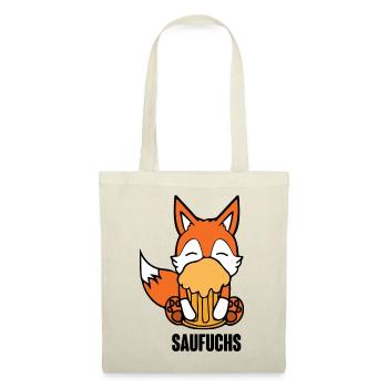 Fuchs Saufuchs Biertrinker Saufen Bier - Stoffbeutel - Natur - Vorne