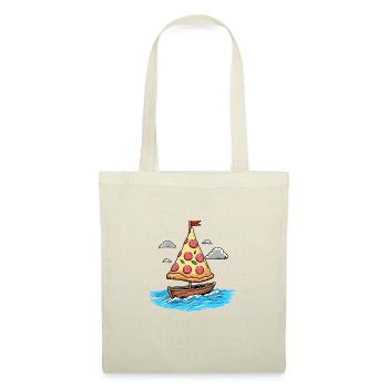 Voilier Ahoy Sea avec voile de pizza au salami - Sac en tissu - nature - Devant
