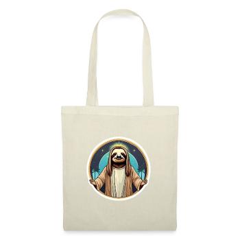 Lustiges Faultier Jesus - Stoffbeutel - Natur - Vorne