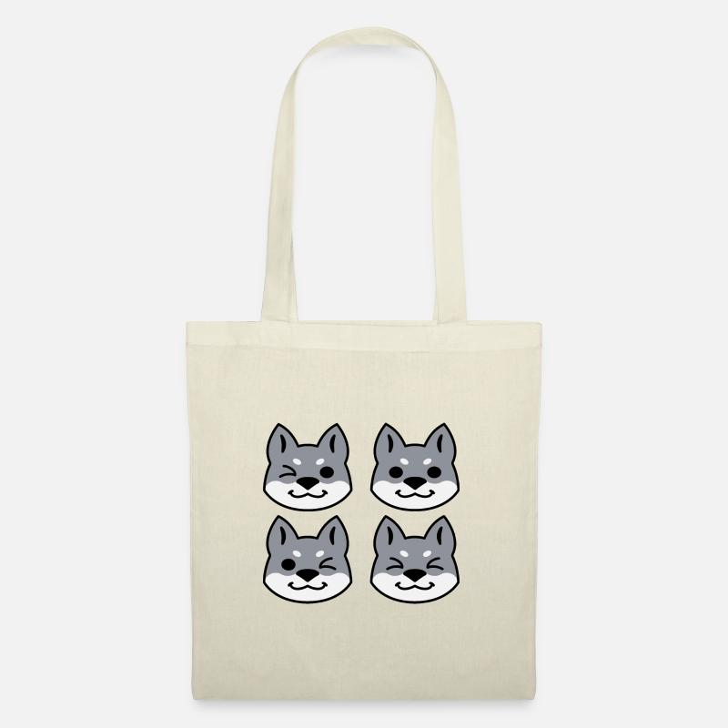 Vier grau maskierte Siberian Huskies - Stoffbeutel - Natur