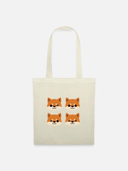 Vier rote Shibas - Stoffbeutel - Natur