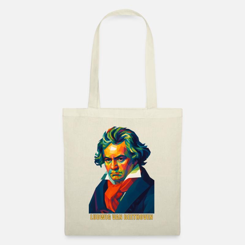 WPAP Polygon Portrait Ludwig van Beethoven - Tote Bag - nature
