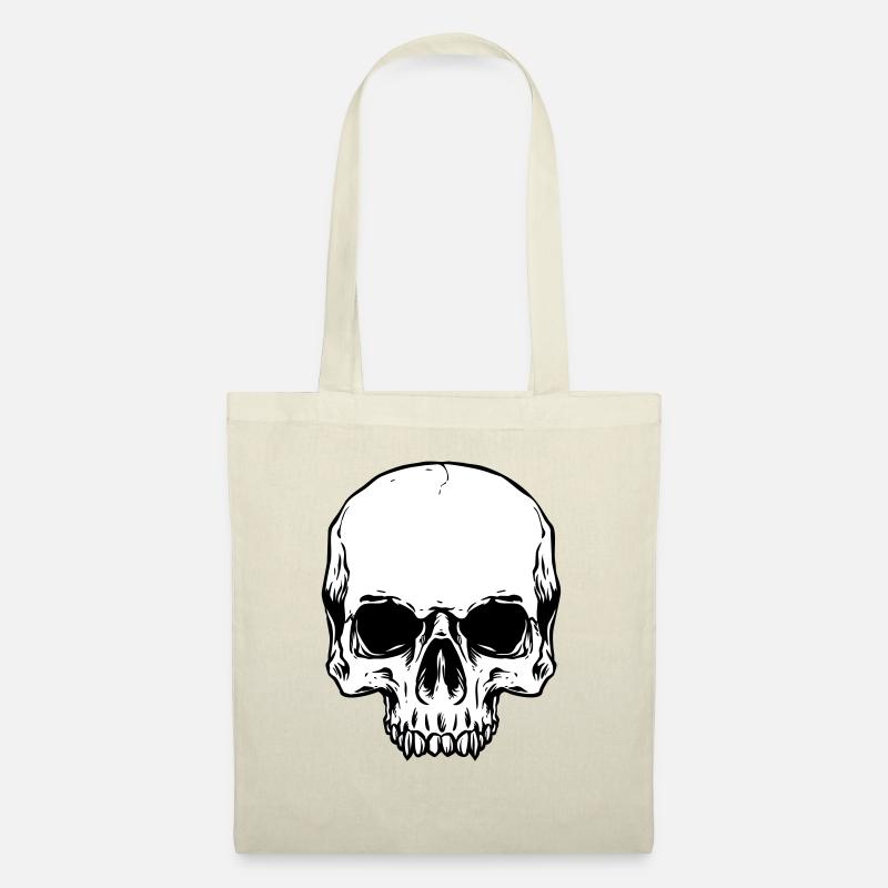 Half Skull Head - Stoffbeutel - Natur