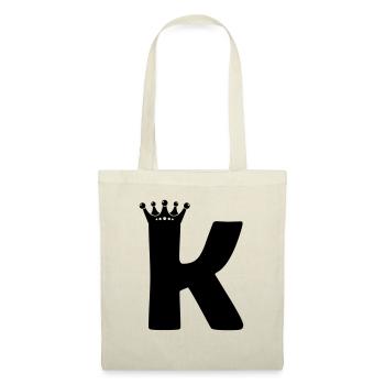 buchstabe K krone - Stoffbeutel - Natur - Vorne