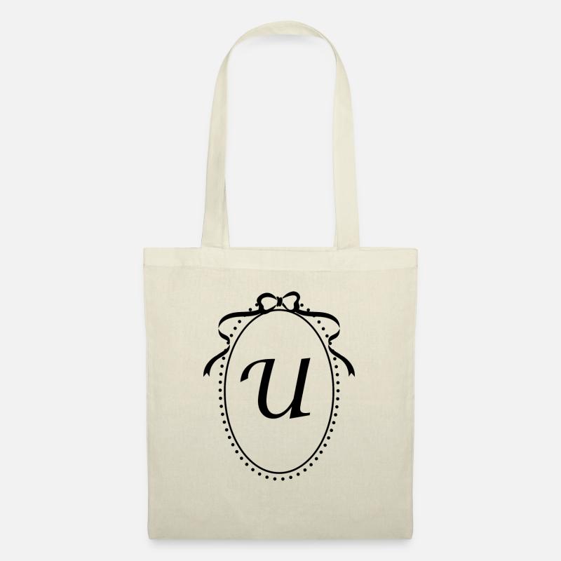 Vintage Band Buchstabe u - Geschenkidee - Stoffbeutel - Natur