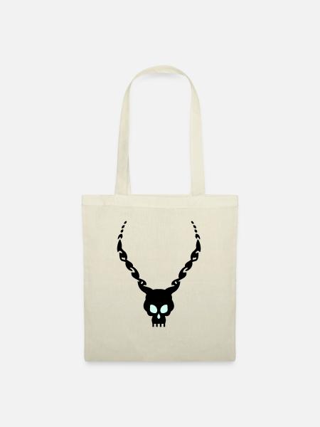skull with horns v1 (© alteerian) - Stoffbeutel - Natur