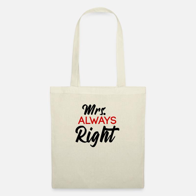 Mrs Always Right Couple Valentinstag Geschenk - Stoffbeutel - Natur