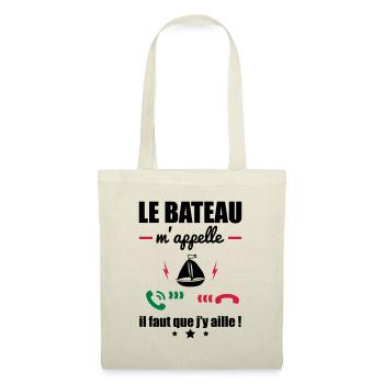 Le bateau m'appelle, idée cadeau bateau, Noël - Sac en tissu - nature - Devant