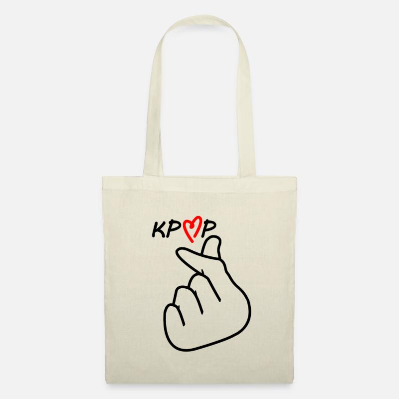Ich Liebe K-Pop "Finger Heart" - Stoffbeutel - Natur