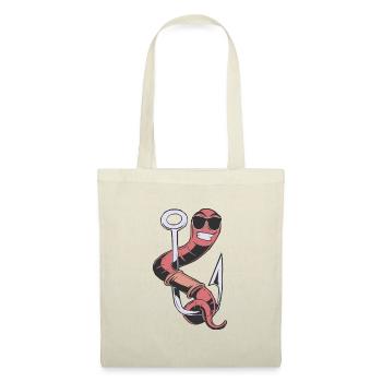 Angler hook with a worm bait fishing rod for - Tote Bag - nature - Front