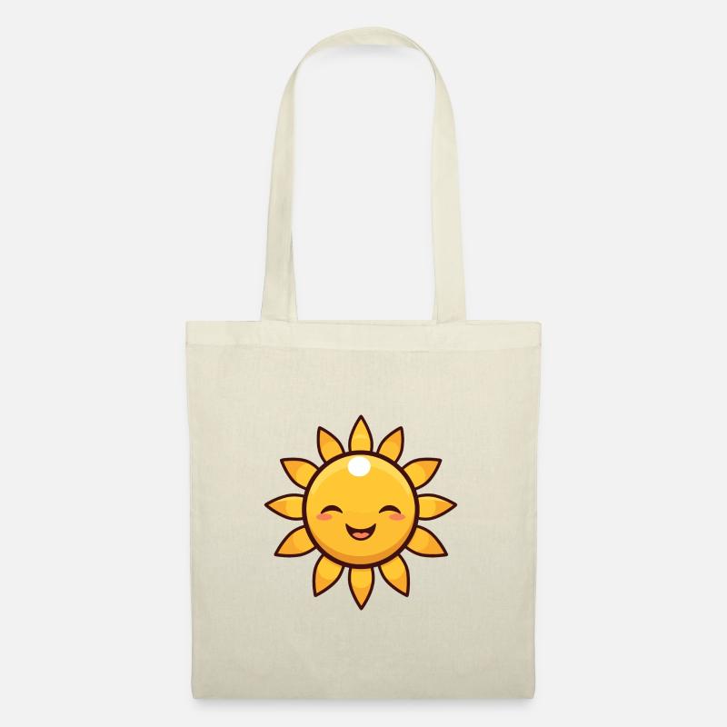 Lachende Sonne Sommer Spass Geschenk - Stoffbeutel - Natur
