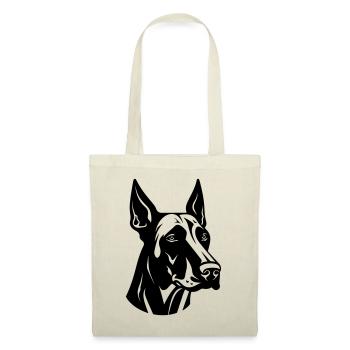 Tête de chien Doberman - Sac en tissu - nature - Devant