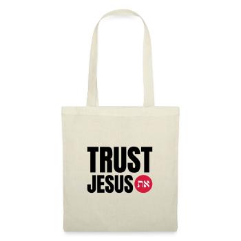 Vertraue Jesus (Aleph & Taw את / A) - Stoffbeutel - Natur - Vorne