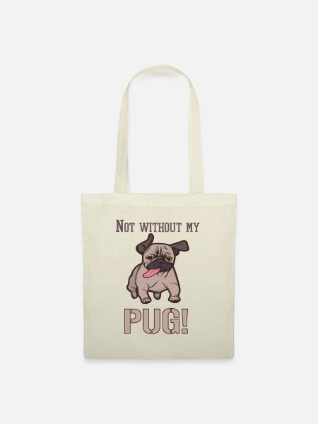 PUG Mops Geschenk - Stoffbeutel - Natur